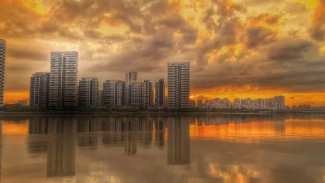 The river of the sunset wallpaper