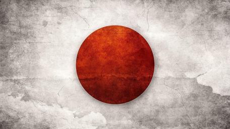 Red Circle and Grunge Background Japan Flag wallpaper