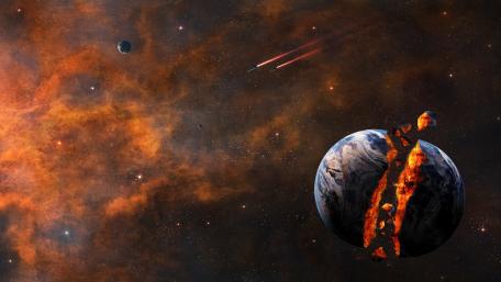 Earth split in two wallpaper