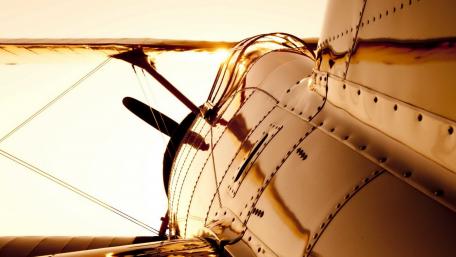 Vintage Aircraft in Golden Light wallpaper