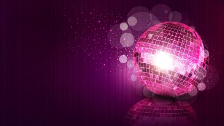 Vibrant Disco Ball in Purple Glow wallpaper