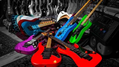Vibrant Electric Guitar Collection wallpaper