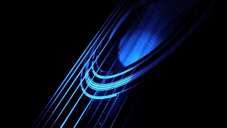 Blue Guitar Strings in Abstract Light wallpaper