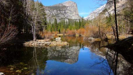 Serene Lake Reflection in Nature's Embrace wallpaper
