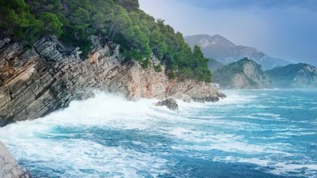 Serene Coastal Cliffs by the Sea wallpaper