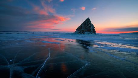 Elenka Island On Lake Baikal In Winter wallpaper