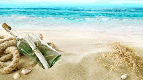 Message in a Bottle by the Shore wallpaper
