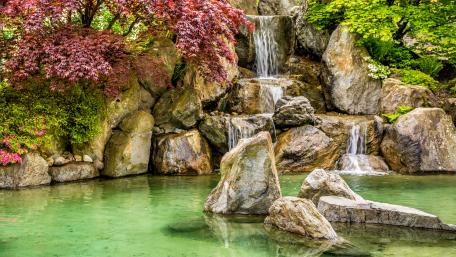 Artificial waterfall wallpaper