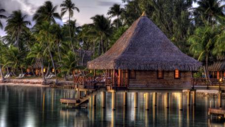 Tropical Overwater Bungalow Serenity wallpaper