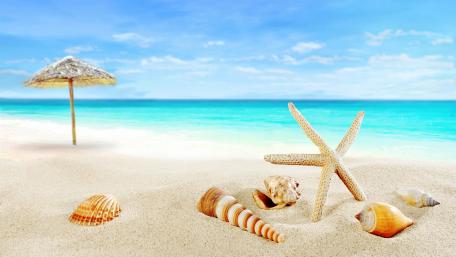 Summer Serenity at the Beach Delights in Abstract Nature's Canvas wallpaper