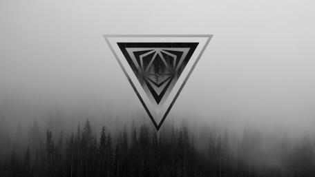 Mystical Forest Triangle in Monochrome wallpaper