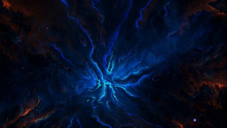 Cosmic Elegance in Deep Blue wallpaper