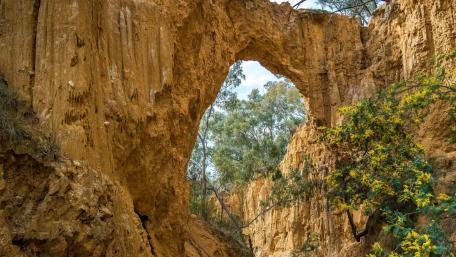 Majestic Natural Arch in Golden Rock Formation wallpaper