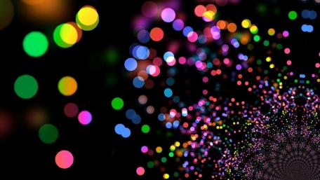 Colorful Bokeh Lights in Darkness wallpaper