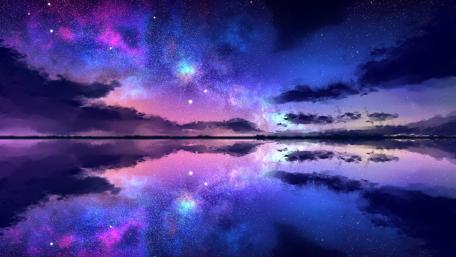 Starry Reflections at Twilight's Edge wallpaper