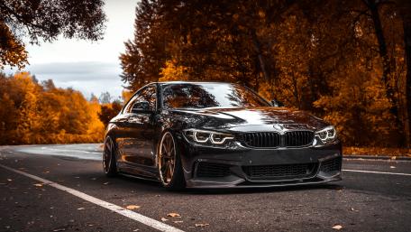 Sleek BMW Power on Autumn Road wallpaper