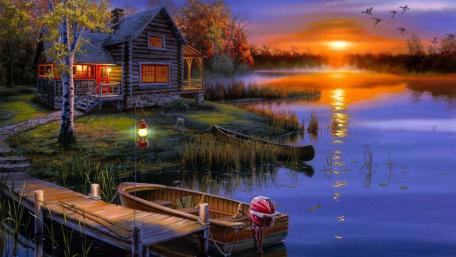 Nature painting wallpaper
