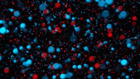 Floating Bubbles in Red and Blue wallpaper