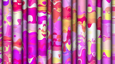Vibrant Wavy Patterns in Purple and Gold Shades wallpaper