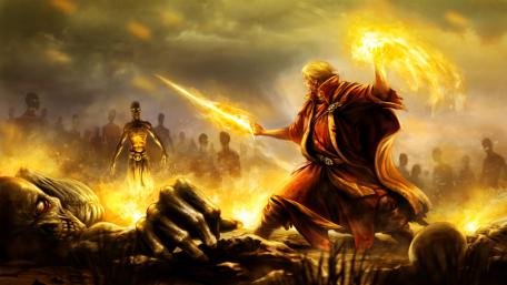 Epic Battle of Fire Wizards wallpaper