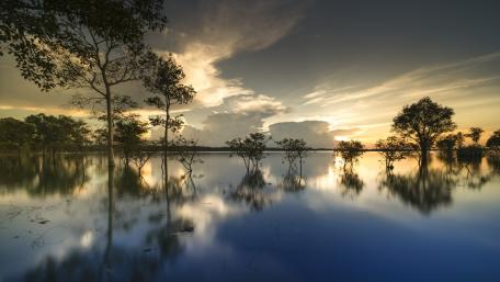 Tranquil Reflections on a Serene Lake wallpaper