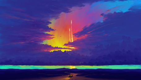 Road to the Dusk Horizon wallpaper