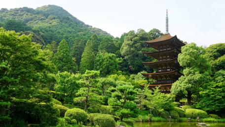 Rurikoji Temple, Kozan park, Japan wallpaper