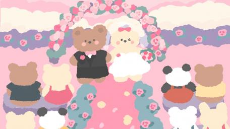 Teddy Bear Wedding Delight wallpaper