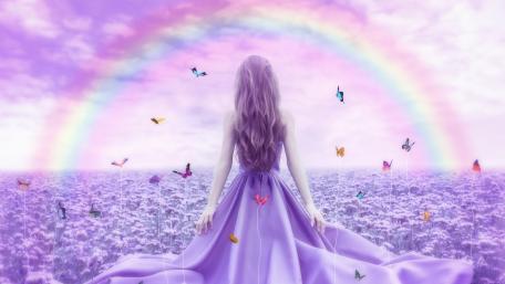 Enchanted Rainbow Dreamland wallpaper