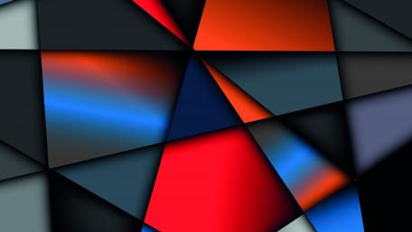 Geometric Symphony in Bold Colors wallpaper