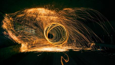 Fiery Spirals in the Dark wallpaper