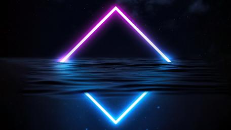 Neon Geometric Mirage at Midnight Waters wallpaper