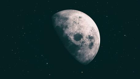 Majestic Moon in the Cosmos wallpaper