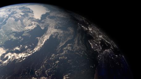 Majestic Earth in the Vastness of Space wallpaper