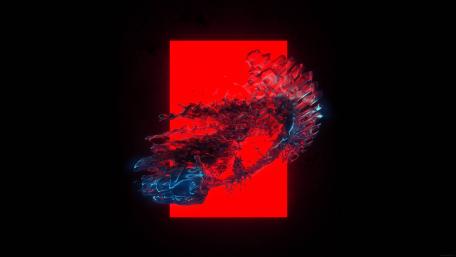 Red and Blue Neon Chaos wallpaper