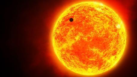 Fiery Sun with Planetary Shadow Viewpoint wallpaper