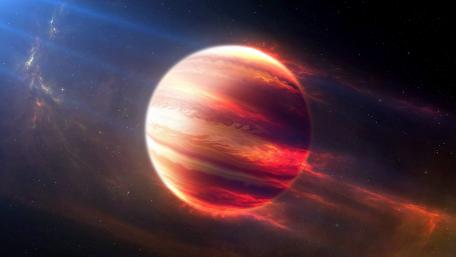 Vibrant Red Planet in Cosmic Splendor wallpaper