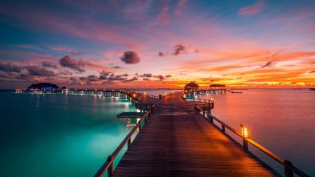 Tropical resort wallpaper