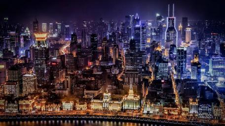 Dazzling Cityscape at Night wallpaper