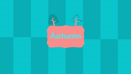 Autumn graphical Design - Bright Red and Blue wallpaper