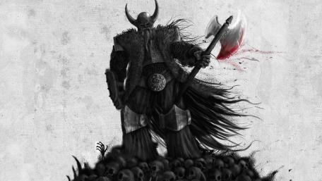 Fierce Viking Warrior in Battle wallpaper
