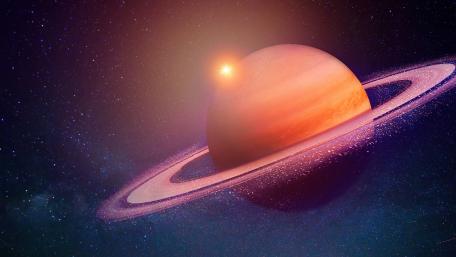 Saturn in eclipse wallpaper