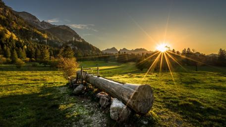 Tranquil Sunrise Over Nature Landscape wallpaper