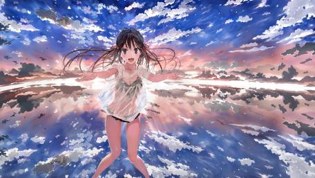 Dreamy Sky Embrace wallpaper