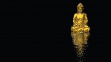 Golden Buddha Meditating in Tranquility wallpaper