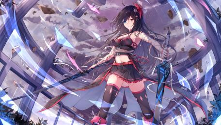 Warrior Maiden Amidst the Chaos wallpaper