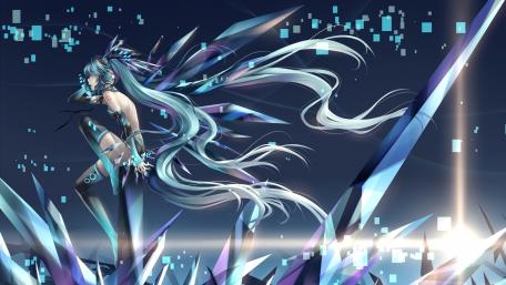 Digital Fantasy Realm with Anime Girl wallpaper