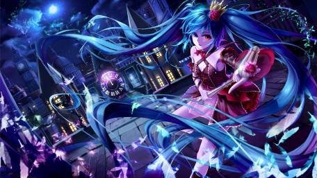 Enchanted Night Serenade with Hatsune Miku wallpaper