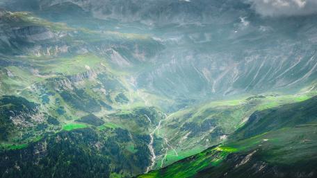 Breathtaking Valley View in Lush Greenery wallpaper