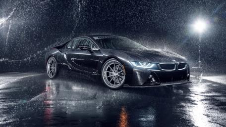 Sleek BMW i8 in the Rain wallpaper